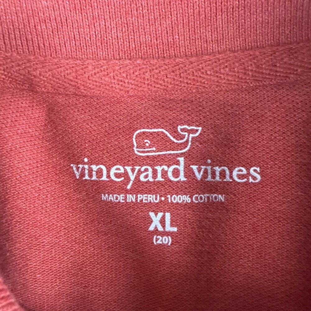 Vineyard Vines Long Sleeve Whale Polo Shirt Youth XL Red Classic Fit Casual - Picture 4 of 6